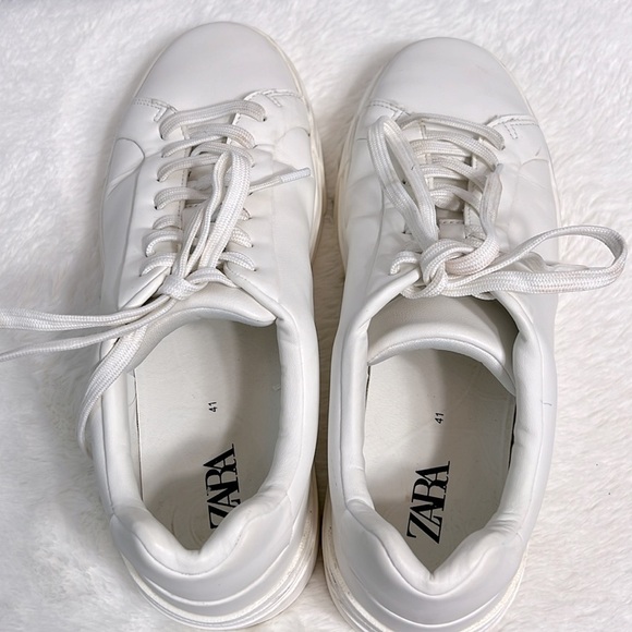 Zara lace up white unisex sneaker size W9.5 or M8 EU41 - Picture 4 of 16